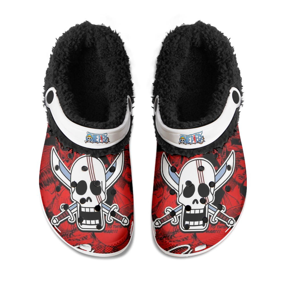 Boa Hancock and Monkey Luffy Fuzzy Slippers Clog