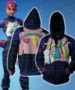 Fortnite Brite Bomber Skin Hoodie Cosplay Jacket Zip Up