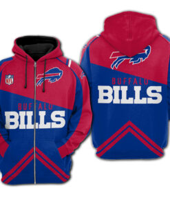 Men / Women Buffalo Bills 3D Zipper Hoodie, Buffalo Bills Zipper Hoodie, NFL Buffalo Bills Apparel