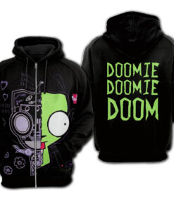 Invader Zim Zombie GIR Zip Up Hoodie Jacket