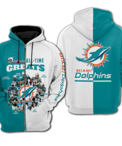 Miami Dolphins All Time Greats NEW Full All Over Print K1214 Hoodie