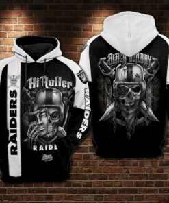 98HD068-Black Sunday Raider Skull 3D Hoodie – Celena Store