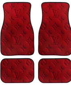 Red LV Leather Car Floor Mats