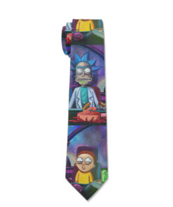 Rick and Morty On Plane Cravat