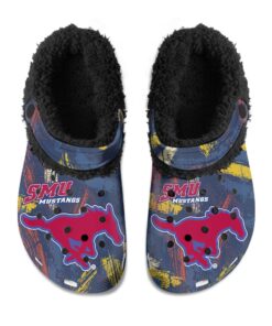 SMU Mustangs Fuzzy Slippers Clog