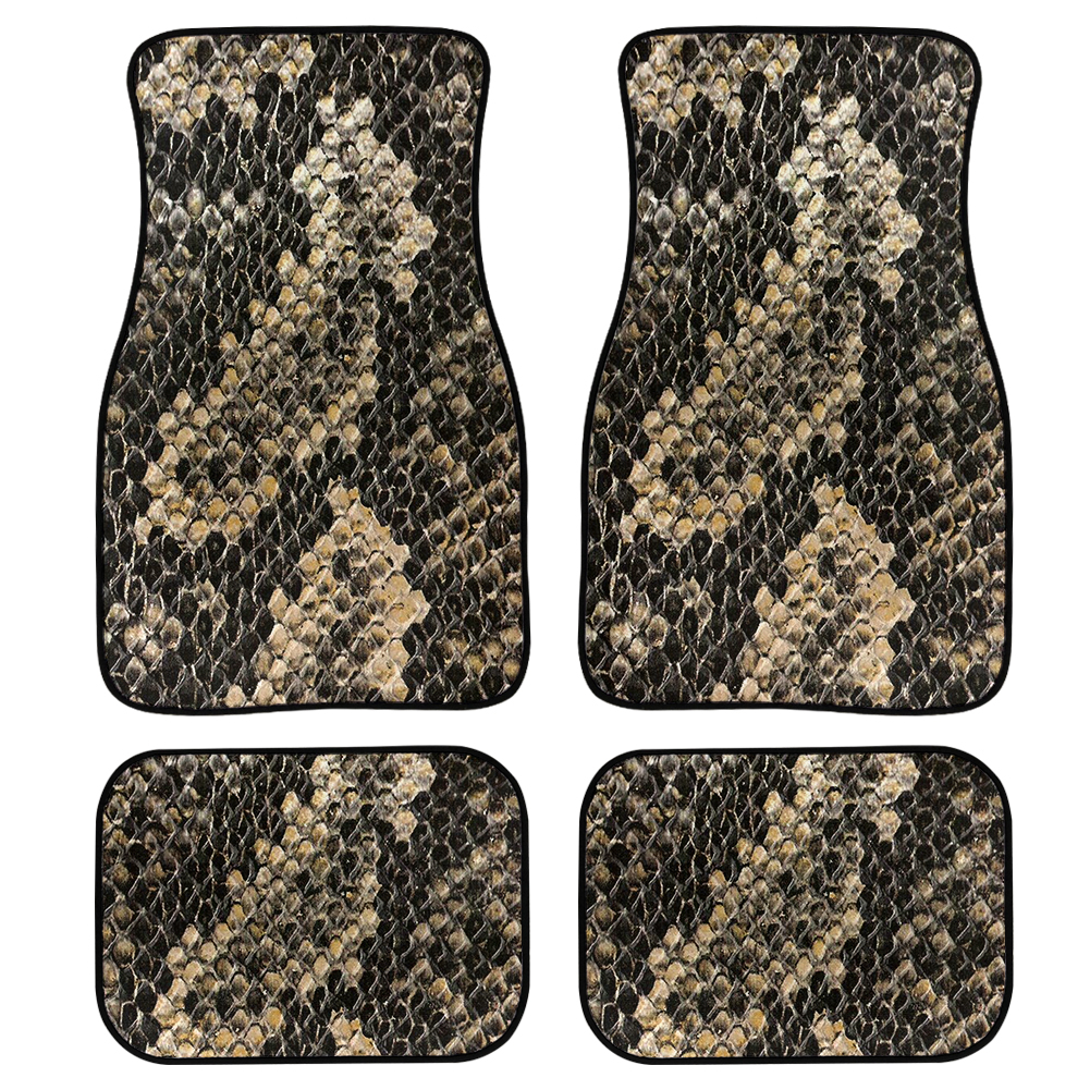 White Cheetah Car Floor Mats