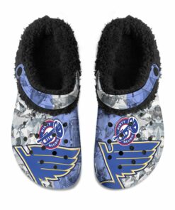 St. Louis Blues Fuzzy Slippers Clog