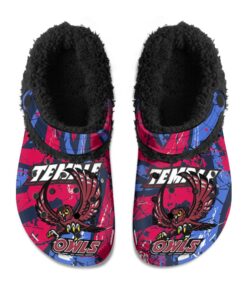 Temple Owls Fuzzy Slippers Clog