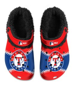 Texas Rangers Fuzzy Slippers Clog