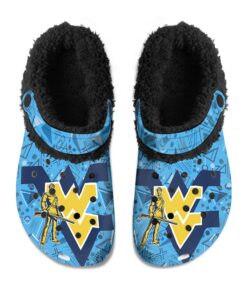 West Virginia Mountaineers Fuzzy Slippers Clog