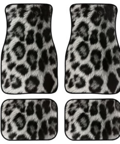 White Cheetah Car Floor Mats