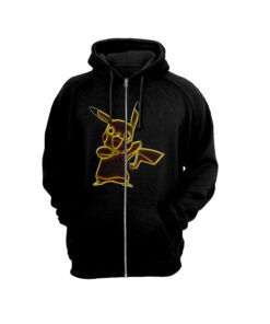 Pokemon Pikachu Cool Artwork Black Zip Up Hoodie PKM164