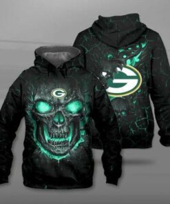 Lava Skull Green Bay Packers 3d Printed Hoodie 3d