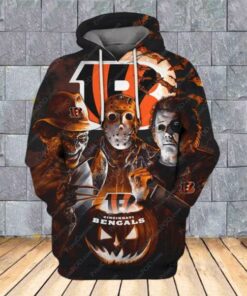 Horror Cincinnati Bengals Jason Voorhees Freddy Krueger Michael Myers Halloween 3d Hoodie