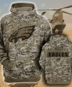 Philadelphia Eagles Camouflage Veteran 3d Hoodie Hoodie 3d