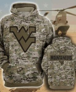 West Virginia Mountaineers Camouflage Veteran 3d Hoodie Hoodie 3d