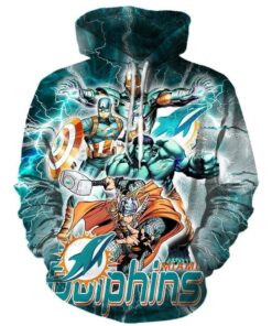 Miami Dolphins – The Avengers – 3D Hoodie, Zip-Up, Sweatshirt, T-Shirt