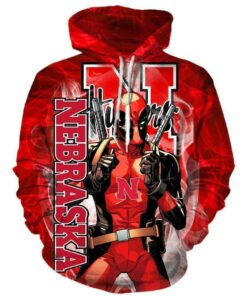 Nebraska Cornhuskers/Deadpool – 3D Hoodie, Zip-Up, Sweatshirt, T-Shirt