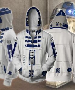 R2 D2 Zip-Up Pullover 3D Hoodie