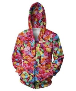 Fruity Pebbles Zip-Up Pullover 3D Hoodie