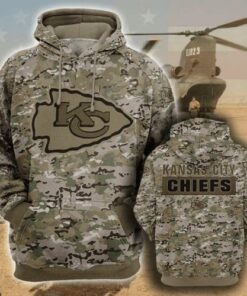 Kansas City Chiefs Camouflage Veteran 3d Hoodie Hoodie 3d