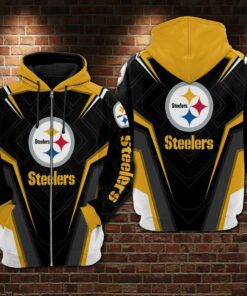 98HD097-Pittsburgh Steelers Zip up 3D Hoodies NFL – Celena Store