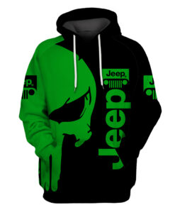 Jeep Black Green PNS 3D Hoodie, Zip-Up, Sweatshirt