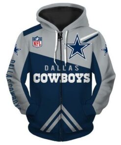 Dallas Cowboys Zip-Up Pullover 3D Hoodie