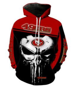 San Francisco 49ers Punisher Skull NEW Full All Over Print V1432 Hoodie
