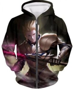 Fate Stay Night Fate Zero Archer Class Hero Gilgamesh Action Zip Up Hoodie FSN088