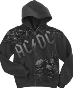 Officially Licensed A.C./D.C. Night Prowler,Full Zip Up Hoodies/Great Custom Full Graphic Printed/Premium Official A.C./D.C. Concert,Pocketed Fleece Hoodies