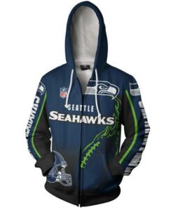 Men / Women Seattle Seahawks 3D Zipper Hoodie, Seattle Seahawks Zipper Hoodie, NFL Seattle Seahawks Apparel V2