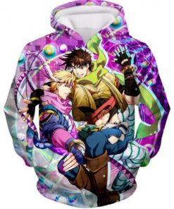 Jojos Battle Tendency C Joseph Joestar and Caesar Zeppeli Anime Hoodie JO026