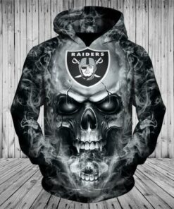 Men / Women Oakland Raiders 3D Skull Hoodie, Oakland Raiders Hoodie, NFL Oakland Raiders Apparel V3