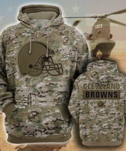 Cleveland Browns Camo Pattern 3d Printed Hoodie 3d