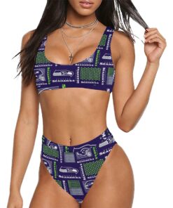 Seattle Seahawks Sport Top & High-Waisted Bikini Swimsuit