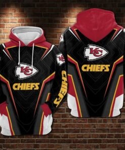 Official N.F.L.Kansas City Chiefs Pullover Hoodies/Custom Detailed 3D Chiefs Logos & Official Chiefs Team Colors/Nice 3D Detailed Graphic Printed Double Sided/All Over Entire Hoodie Printed Design/Trendy Warm Premium Chiefs Pullover Hoodies