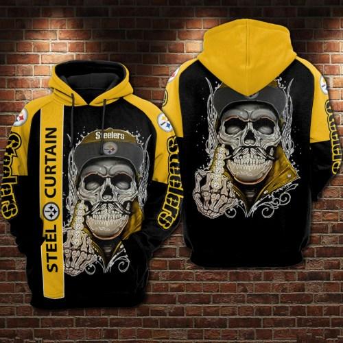 3D Skull Bills Hoodies For Men Pullover Sweatshirt
