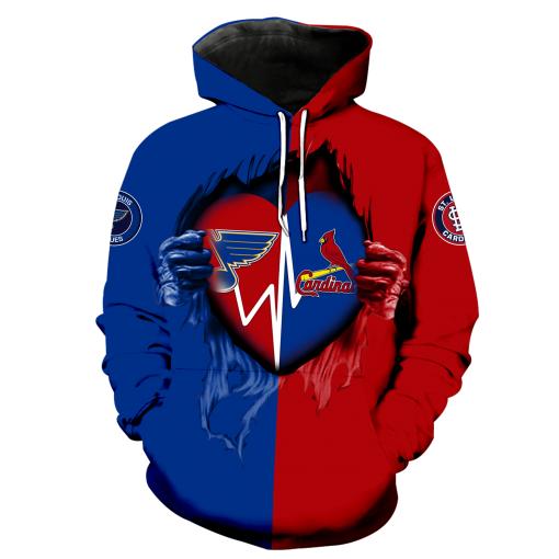 St. Louis Cardinals & St. Louis Blues All Over Print V1119 Hoodie