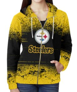 Pittsburgh Steelers Women’s All Over Print Full Zip Hoodie – Model H14