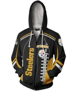 Men / Women Pittsburgh Steelers 3D Zipper Hoodie, Pittsburgh Steelers Zipper Hoodie, NFL Pittsburgh Steelers Apparel V4