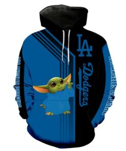 Los Angeles Dodgers Baby Yoda Green NEW Full All Over Print K1315 Hoodie