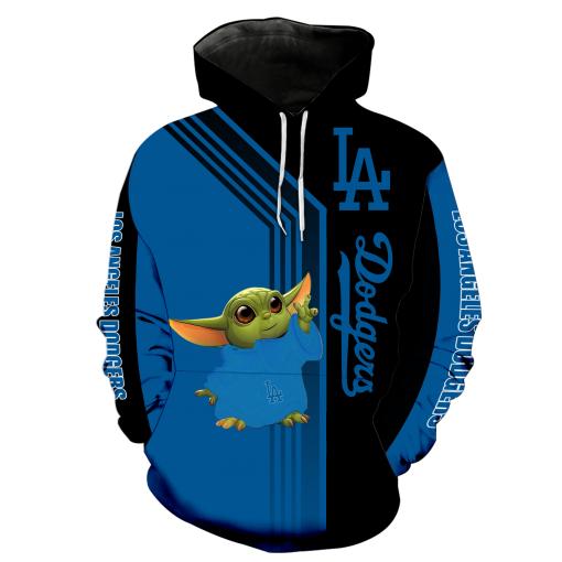 Los Angeles Dodgers Baby Yoda Green NEW Full All Over Print K1315 Hoodie