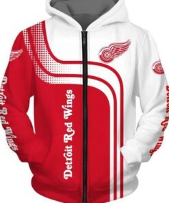 Hoodies 3D Detroit Red Wings Hoodies Pullover Long Sleeve