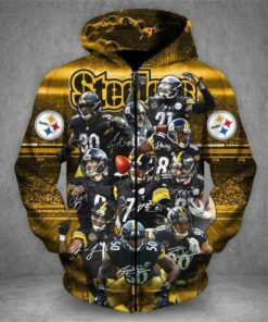 Men / Women Pittsburgh Steelers 3D Zipper Hoodie, Pittsburgh Steelers Zipper Hoodie, NFL Pittsburgh Steelers Apparel V2