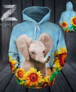 Elephant Sunflower Hoodie 3d