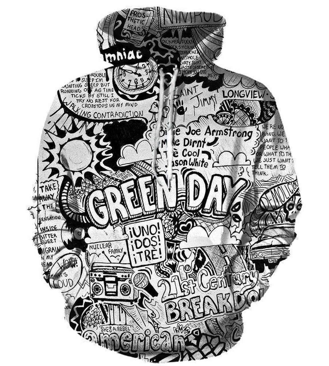 Green Day Hoodies – Pullover Black Hoodie TN3382