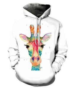 Colorful Giraffe Face 3D – Hoodie Art#1797