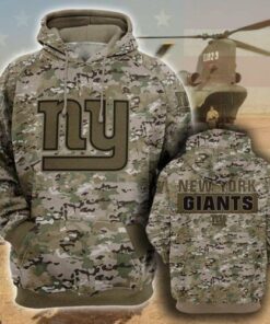New Yorks Giants Camouflage Veteran 3d Hoodie