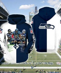 Seattle Seahawks Football Character And Signature Unisex Hoodie 3D S-3Xl Cotton